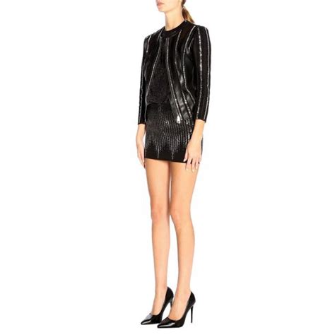 versace collection women black coat|fur coats women versace.